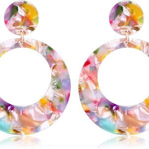 Acrylic Earrings For Women Statement Geometric Earrings Resin Acetate Drop Dangl